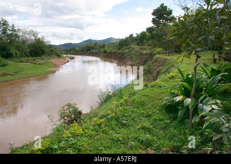 Laos Luang Nam Tha Fluss Stockfoto