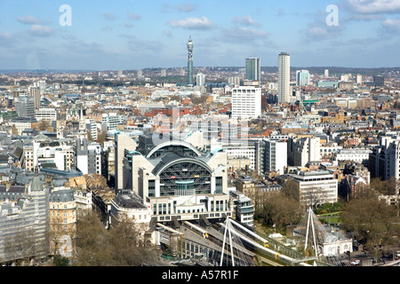Blick vom London Eye in ganz London England Stockfoto
