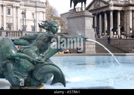 Trafalgar Square Brunnen London England Stockfoto