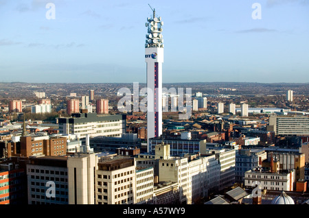 Ein Blick auf das Stadtzentrum von Telecom Tower Birmingham England UK cb4w11096 Stockfoto