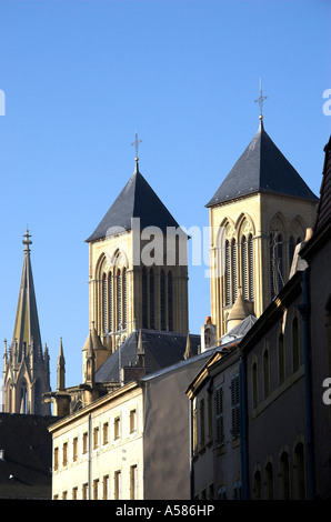 Türme in Metz, Lothringen, Frankreich Stockfoto