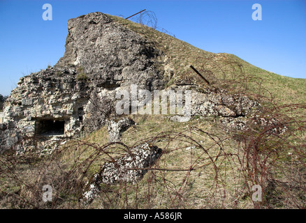 Ruinen des Fort Vaux, Schlachtfeld von Verdun, Lothringen, Frankreich Stockfoto