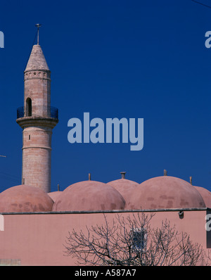 Veli-Pascha Minarett Moschee Rethymnon Altstadt westlichen Kreta Griechenland Stockfoto