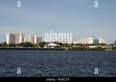 Daytona Beach, Florida, Skyline von Halifax Fluß Stockfoto