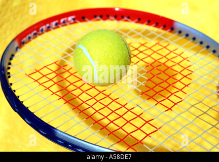 Tennis, Raquet & Ball Stockfoto