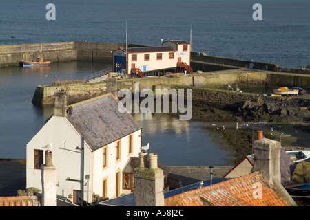 dh ST ABBS BORDERS Fischerdorf beherbergt RNLI Rettungsbootstation scottish Harbour scotland Harbour Stockfoto