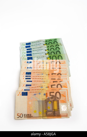 Rund 1500 Euro in 50 und 100 Euro-Banknoten verwendet Stockfoto