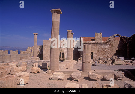 Akropolis von Lindos, Insel Rhodos. Griechenland.  GXPL 4820-452 Stockfoto
