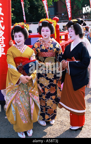 Japan, Tokio, Geishas, Jidai Matsuri Festival Sensoji Tempel Asakusa Stockfoto