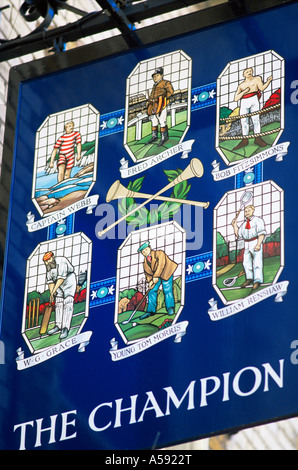 England, London, dem Champion Pub Schild Stockfoto