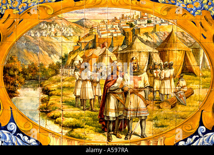 König Alfonso VI Plaza de Espana Sevilla Spanien Andalusien Cuenca Stockfoto