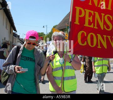 März abgehaltenen "Tolpuddle Märtyrer Festival und Rallye" Juli 2006 Stockfoto