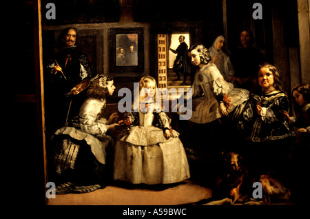 Diego Velázquez 1599- 1660. Las Meninas Königliches Gemälde Spanien Spanisch Stockfoto