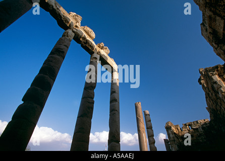 Ein Ende des 19. Jahrhunderts-Tempels in Baalbek, Libanon Stockfoto