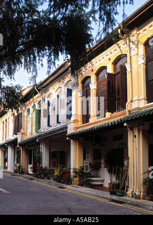 Peranakan Stil Häuser, Emerald Hill Road, Singapur Stockfoto