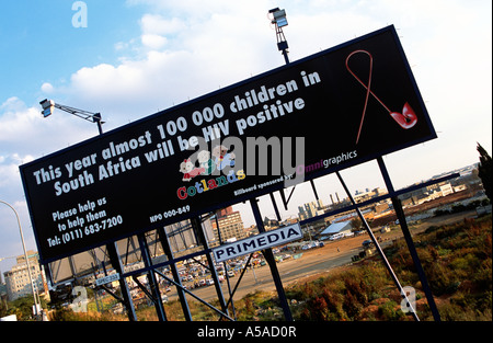 Ein Plakat für Johannesburg s-AIDS-Kampagne Stockfoto