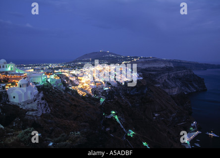 Thira-Stadt, Santorini (Thira), Kykladen, Griechenland Stockfoto