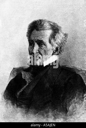 Gravur der 7. US-Präsident Andrew Jackson Stockfoto