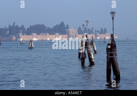 Ein Blick auf die Wände der Friedhof Insel San Michele in Venedig Italien Stockfoto