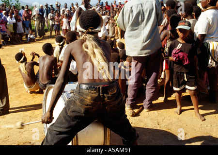 Ein Zulu Tanz-Performance in Südafrika Stockfoto