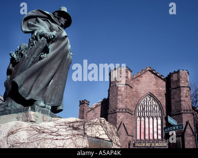 Statue von Roger Conant Salem Witch Museum Salem Massachusetts Stockfoto