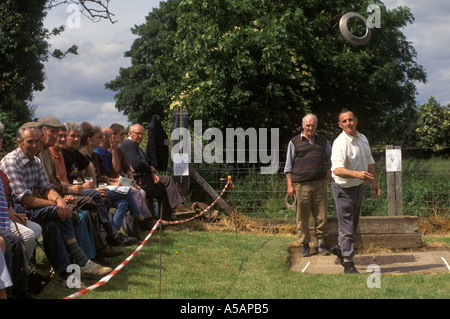 Zitiert Wettkampfspiel traditioneller Sport, Snape North Yorkshire England 1990s UK HOMER SYKES Stockfoto