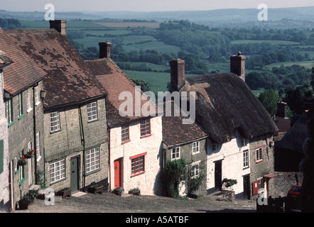 Hütten am Gold Hill, Shaftesbury, Dorset Stockfoto