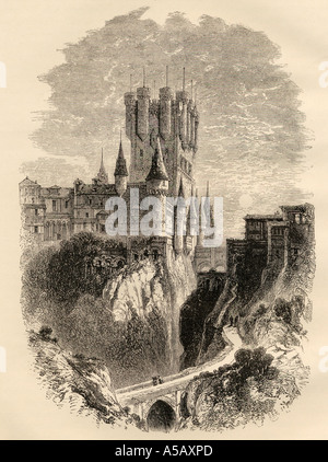 Alcazar, Segovia, Spanien, vor dem Brand von 1862. Aus dem Buch Spanisch Bilder vom Rev Samuel Manning, veröffentlicht 1870. Stockfoto