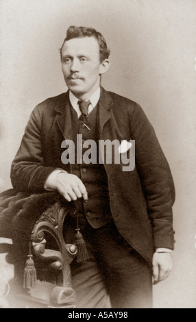Original-CDV-Porträt eines viktorianischen Gentleman, viktorianischer Mann, um die 1880er Jahre, Großbritannien Stockfoto