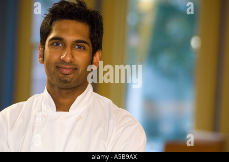 Porträt einer asiatischen Küchenchefs. Stockfoto