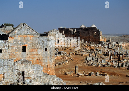 Verlassenen alten byzantinischen Dorfes, Aleppo, Syrien, Naher Osten Stockfoto