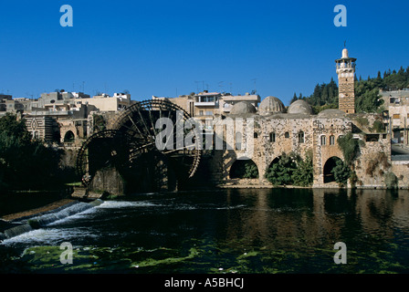 Noria (Räder der Töpfe), Hama, Syrien Stockfoto