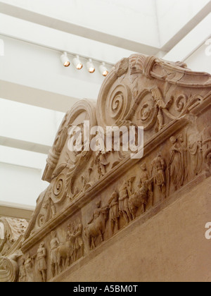 Relieffries einer aufopferungsvollen Prozession Altar Krone, Altar des augusteischen Friedens, Ara Pacis Augustae, Rom, Latium, Italien, Europa Stockfoto