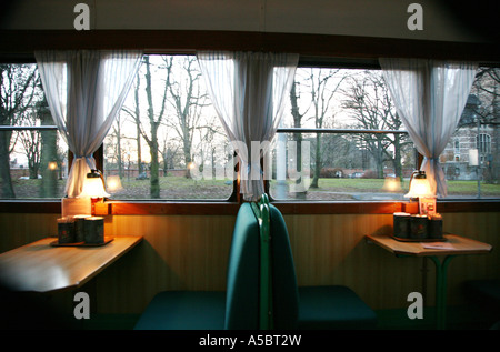 Inneren Café Straßenbahn Stockholm Schweden Stockfoto