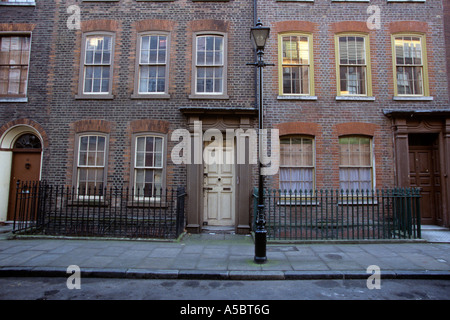 Häuser auf Fournier Street London Stockfoto