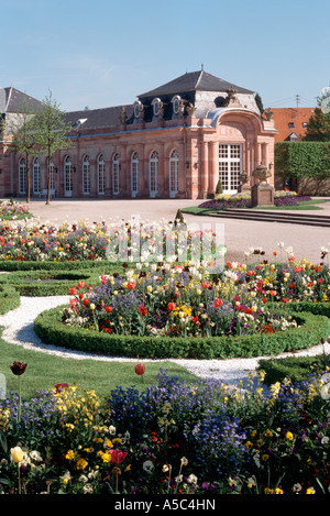 Schwetzingen, Schloßgarten, Kreisparterre, Südliches Zirkelhaus Stockfoto