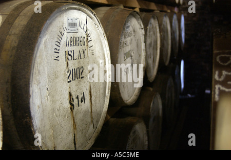 Ardbeg Fässer fälligen Anleihe Lager Ardbeg auf Islay Schottland Stockfoto