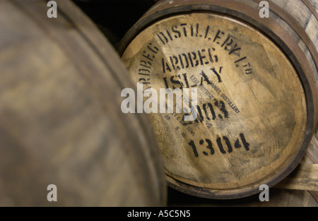 Ardbeg Fässer fälligen Anleihe Lager Ardbeg auf Islay Schottland Stockfoto