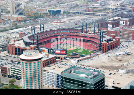 St Louis MO in Missouri die Aussicht von der Aussichtsplattform des Gateway Arch Stockfoto