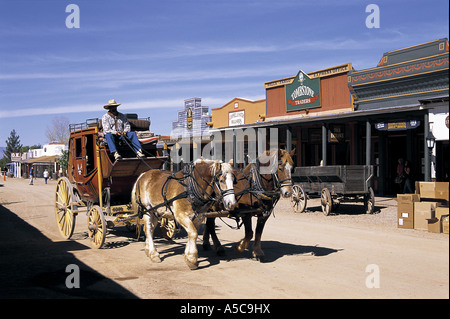 Postkutsche auf Main Street Tombstone Arizona USA Stockfoto