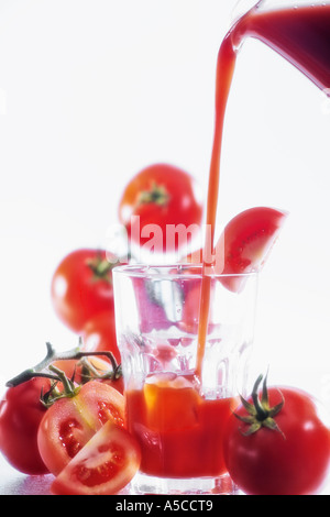 Tomatensaft Stockfoto