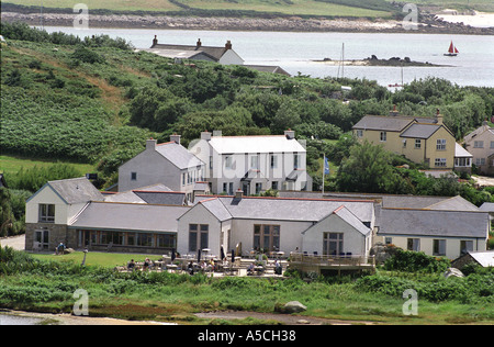 Das kürzlich renovierte Hölle Bay Hotel auf der Insel Bryher Isles of Scilly Stockfoto