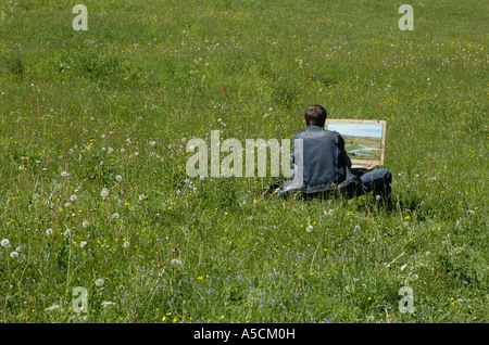 Junge Künstler Malerei der Studie auf einem open air Stockfoto