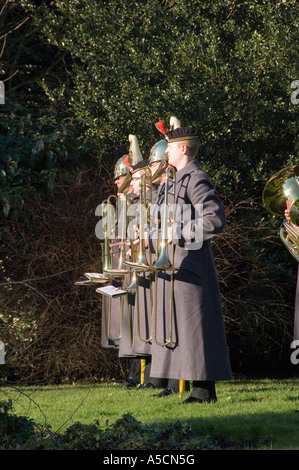 Musiker der Heavy Cavalry and Cambrai Band im Royal Salute Museum Gardens York North Yorkshire England Großbritannien GB Stockfoto