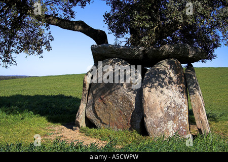 Andreiros Dolmen in Crato, Portalegre, Portugal. Stockfoto