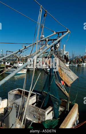 Hafen Sie mit Krabbenfischer in Galveston, Texas Golf von Mexiko Stockfoto