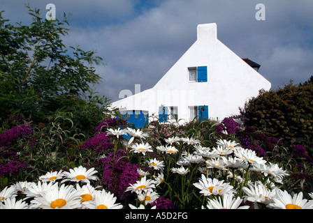 Typisches Haus in einem Dorf in der Belle-Ile En Mer, Bretagne Stockfoto