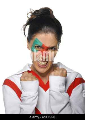 Portugiesische Fußball-fan Stockfoto