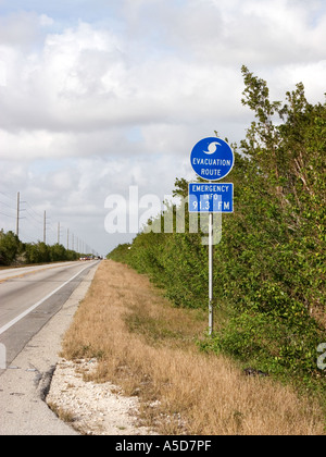 Evakuierung Route Zeichen Stockfoto