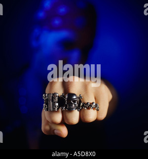 Totenkopf-Ringe Stockfoto